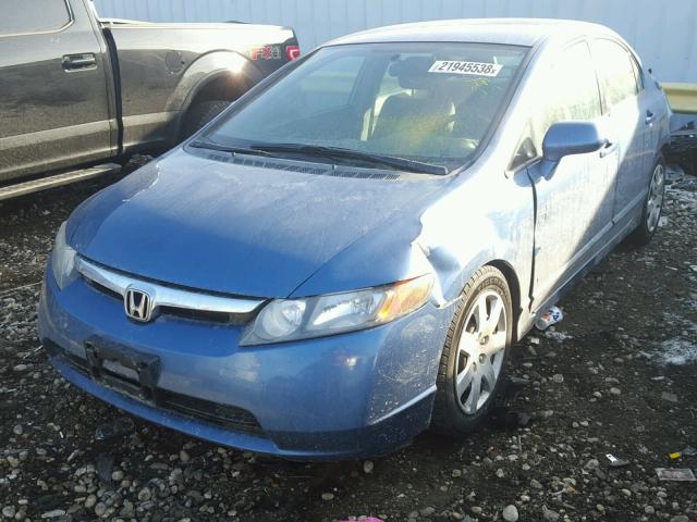 1HGFA16598L078336 - 2008 HONDA CIVIC LX BLUE photo 2