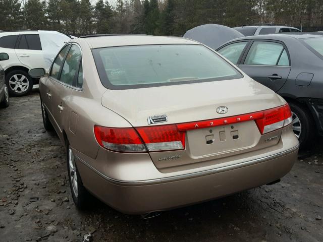 KMHFC46F66A061209 - 2006 HYUNDAI AZERA SE TAN photo 3