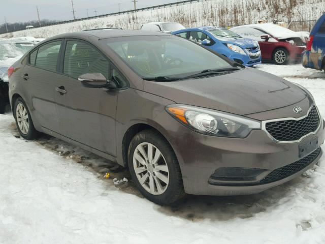 KNAFX4A66E5092643 - 2014 KIA FORTE LX BROWN photo 1