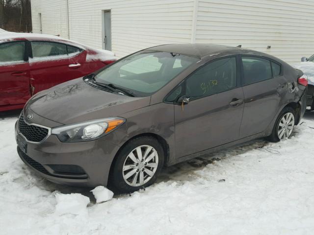 KNAFX4A66E5092643 - 2014 KIA FORTE LX BROWN photo 2