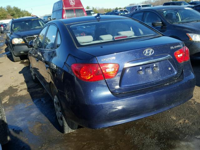 KMHDU4AD5AU864949 - 2010 HYUNDAI ELANTRA BL BLUE photo 3