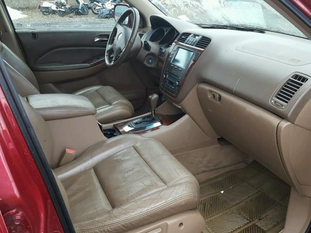 2HNYD18664H561143 - 2004 ACURA MDX TOURIN BURGUNDY photo 5