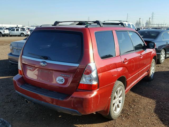 JF1SG65697H701450 - 2007 SUBARU FORESTER 2 RED photo 4