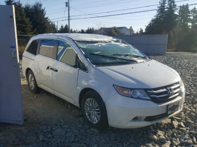 5FNRL5H21EB510612 - 2014 HONDA ODYSSEY LX WHITE photo 1