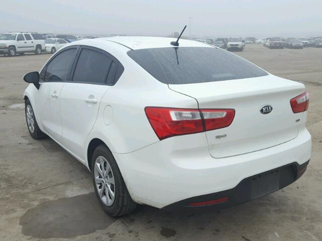 KNADM4A3XE6395487 - 2014 KIA RIO LX WHITE photo 3