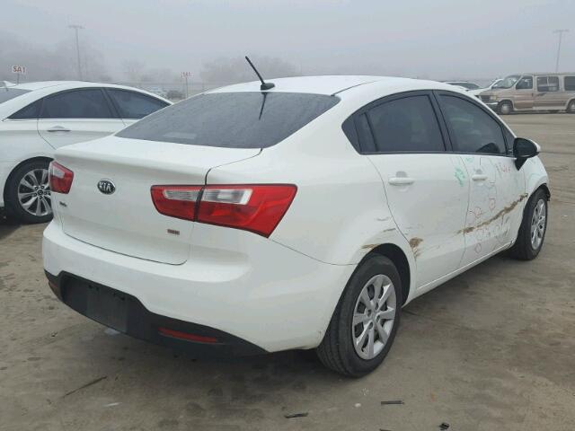 KNADM4A3XE6395487 - 2014 KIA RIO LX WHITE photo 4