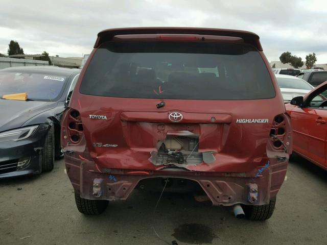 JTEEP21A450104465 - 2005 TOYOTA HIGHLANDER BURGUNDY photo 9