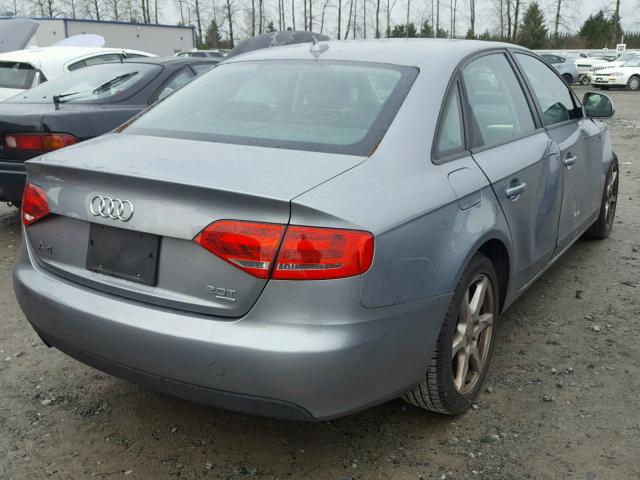 WAULF78K69N037044 - 2009 AUDI A4 2.0T QU GRAY photo 4