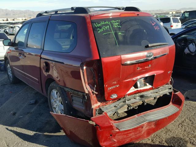 KNDMB233076147598 - 2007 KIA SEDONA EX RED photo 3