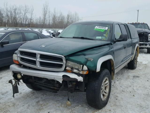 1D7HG48N33S186136 - 2003 DODGE DAKOTA QUA GREEN photo 2