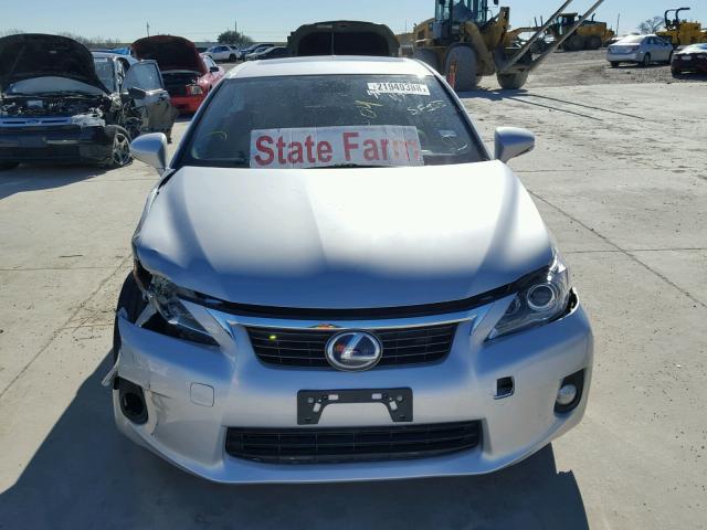 JTHKD5BH7C2087772 - 2012 LEXUS CT 200 SILVER photo 9