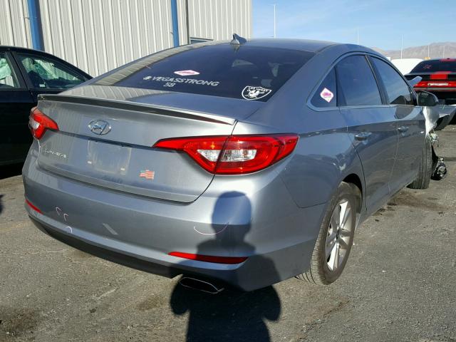 5NPE24AF5FH114615 - 2015 HYUNDAI SONATA SE SILVER photo 4