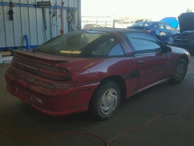 4A3CF44B7PE043887 - 1993 MITSUBISHI ECLIPSE GS RED photo 4