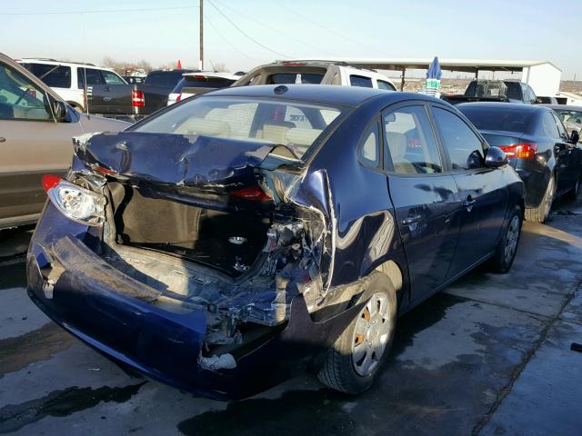 KMHDU46D28U494496 - 2008 HYUNDAI ELANTRA GL BLUE photo 4