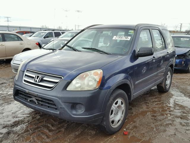 SHSRD78505U343669 - 2005 HONDA CR-V LX BLUE photo 2