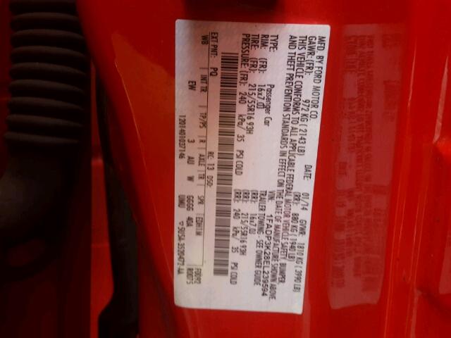 1FADP3K28EL239594 - 2014 FORD FOCUS SE RED photo 10