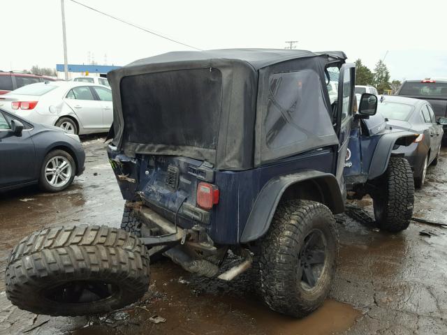 1J4FA69S74P757127 - 2004 JEEP WRANGLER / BLUE photo 4