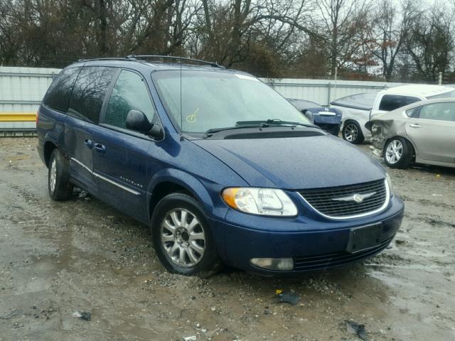 2C8GP54L61R413459 - 2001 CHRYSLER TOWN & COU BLUE photo 1