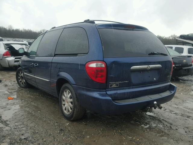 2C8GP54L61R413459 - 2001 CHRYSLER TOWN & COU BLUE photo 3