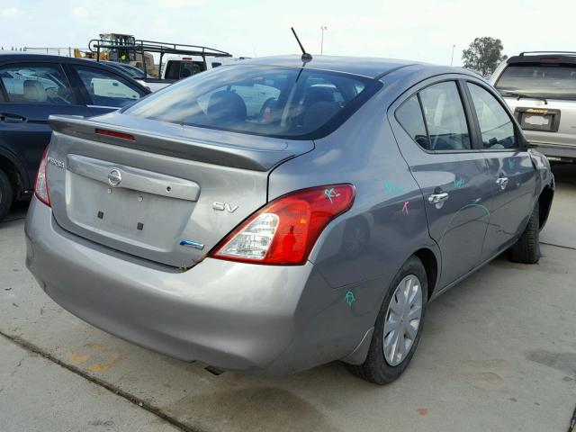 3N1CN7AP6DL857437 - 2013 NISSAN VERSA S SILVER photo 4