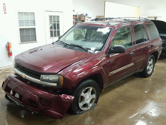 1GNDT13S072164270 - 2007 CHEVROLET TRAILBLAZE MAROON photo 2