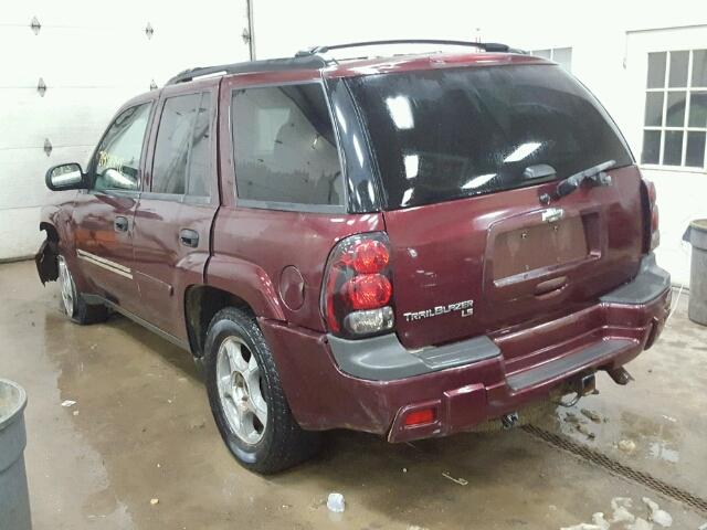 1GNDT13S072164270 - 2007 CHEVROLET TRAILBLAZE MAROON photo 3