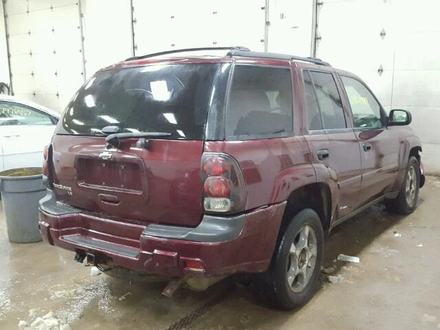 1GNDT13S072164270 - 2007 CHEVROLET TRAILBLAZE MAROON photo 4