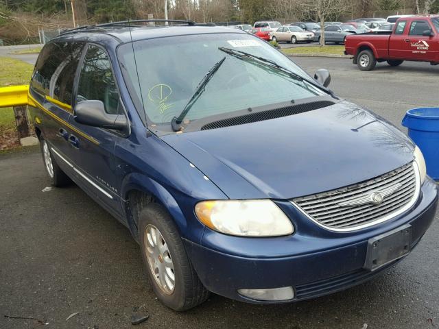 2C8GP54L51R407698 - 2001 CHRYSLER TOWN & COU BLUE photo 1