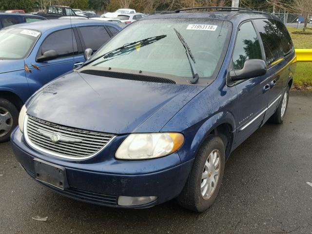 2C8GP54L51R407698 - 2001 CHRYSLER TOWN & COU BLUE photo 2