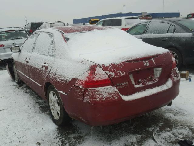 1HGCM56307A184054 - 2007 HONDA ACCORD SE MAROON photo 3