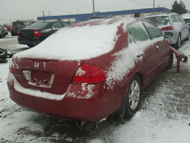 1HGCM56307A184054 - 2007 HONDA ACCORD SE MAROON photo 4