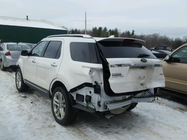 1FM5K8F8XHGE17054 - 2017 FORD EXPLORER L WHITE photo 3