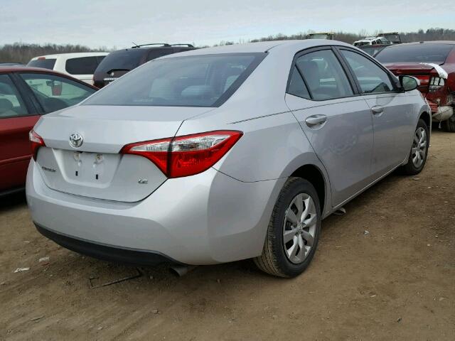 2T1BURHE3EC096155 - 2014 TOYOTA COROLLA L SILVER photo 4