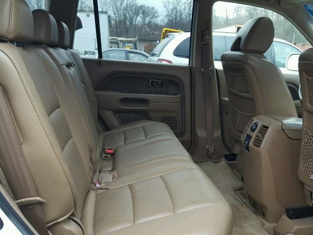 5FNYF18558B015694 - 2008 HONDA PILOT EXL WHITE photo 6