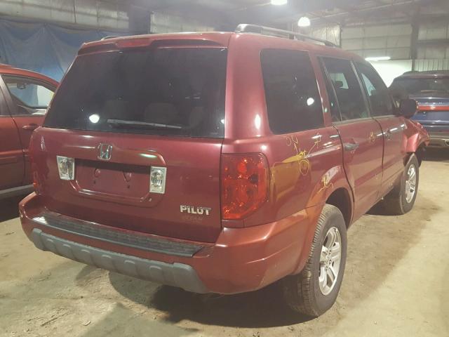 2HKYF184X5H559970 - 2005 HONDA PILOT EX RED photo 4