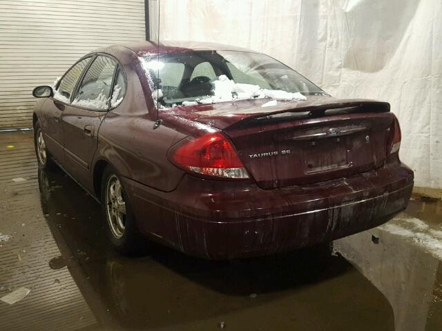 1FAFP53U66A232869 - 2006 FORD TAURUS SE MAROON photo 3