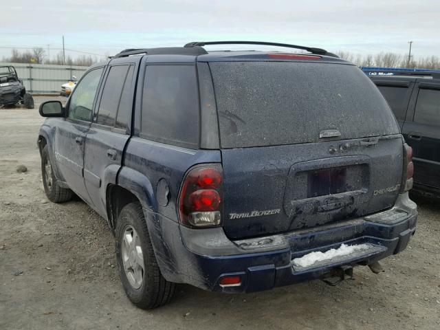 1GNDT13SX22359494 - 2002 CHEVROLET TRAILBLAZE BLUE photo 3