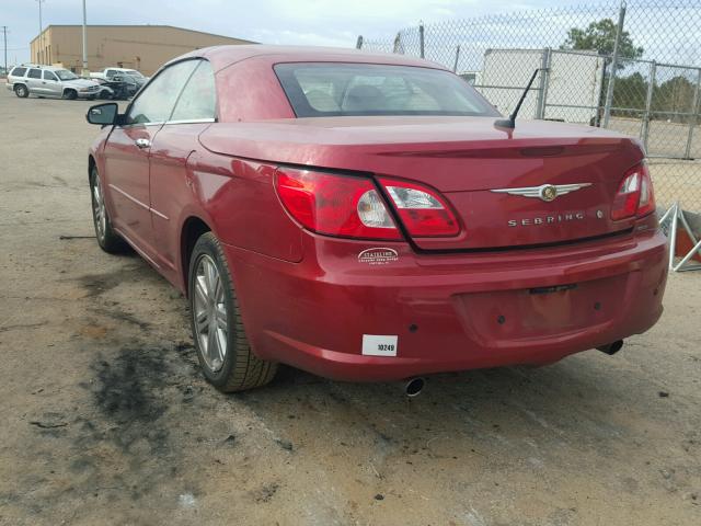 1C3LC65M88N637823 - 2008 CHRYSLER SEBRING LI RED photo 3