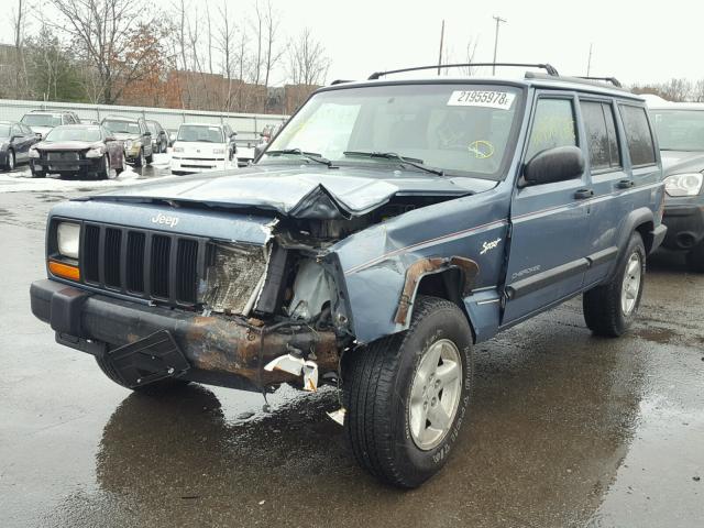 1J4FJ68S4WL231713 - 1998 JEEP CHEROKEE S BLUE photo 2