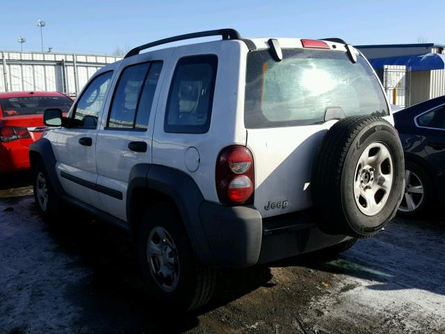 1J4GK48K06W205498 - 2006 JEEP LIBERTY SP WHITE photo 3