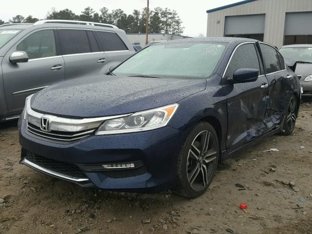 1HGCR2F56GA142439 - 2016 HONDA ACCORD SPO BLUE photo 2