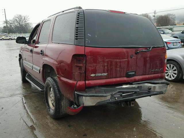 1GNEC13V53J242265 - 2003 CHEVROLET TAHOE C150 BURGUNDY photo 3