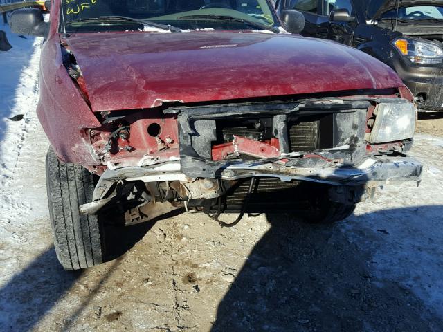 1FTYR10U53PB76037 - 2003 FORD RANGER RED photo 9