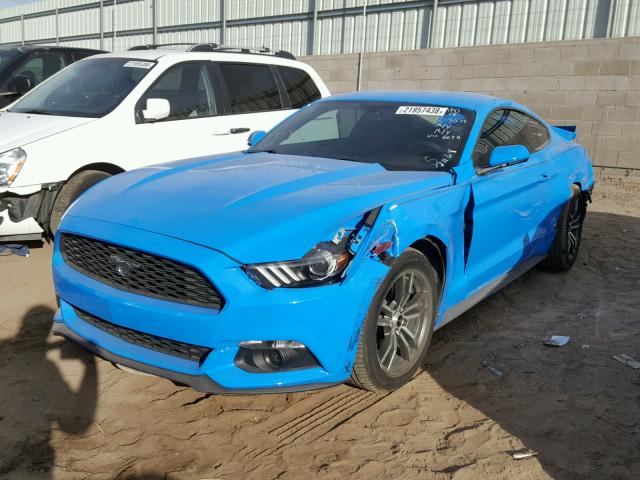 1FA6P8TH2H5266050 - 2017 FORD MUSTANG BLUE photo 2