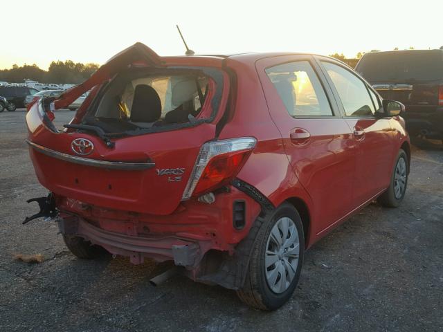 JTDKTUD30DD561793 - 2013 TOYOTA YARIS RED photo 4