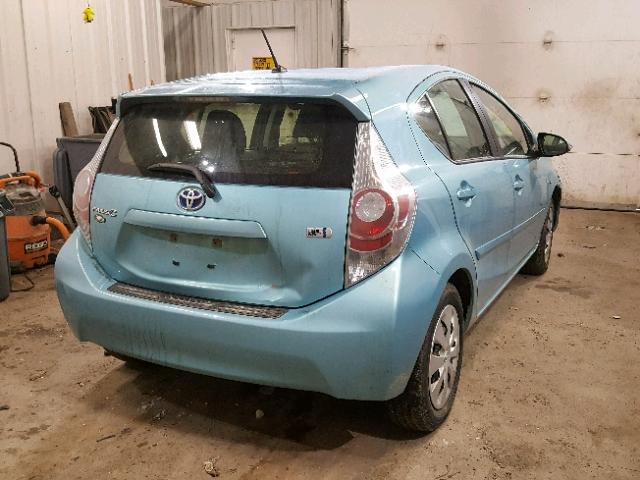 JTDKDTB32E1070994 - 2014 TOYOTA PRIUS C BLUE photo 4