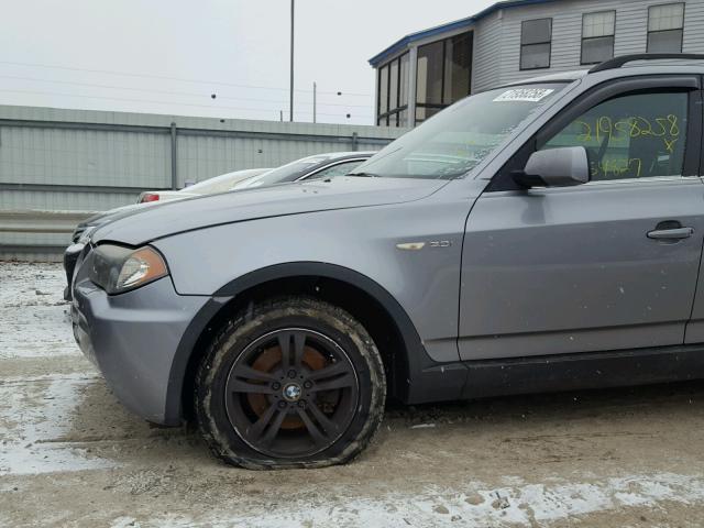 WBXPA93446WD25552 - 2006 BMW X3 3.0I GRAY photo 9