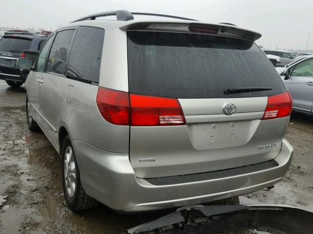 5TDZA22C75S259628 - 2005 TOYOTA SIENNA XLE SILVER photo 3