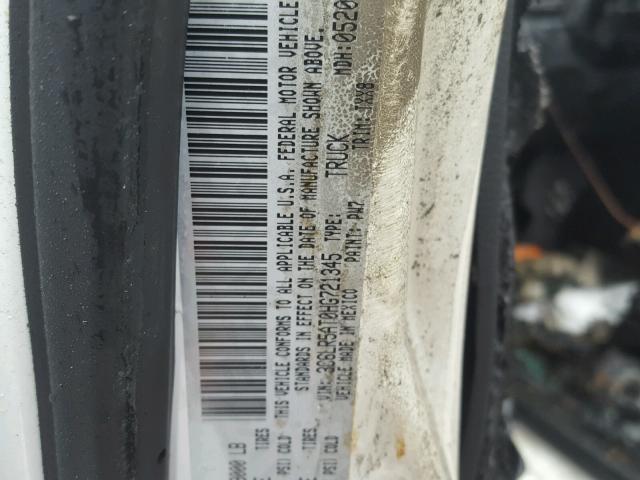 3C6LR5AT0HG721345 - 2017 RAM 2500 ST WHITE photo 10