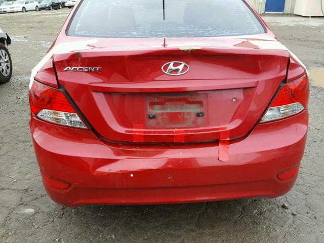 KMHCU4AE9CU181918 - 2012 HYUNDAI ACCENT GLS RED photo 9